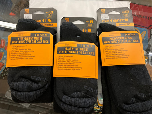 CARHARTT- MENS HEAVY WOOL OTC SOCKS-SO9770-M