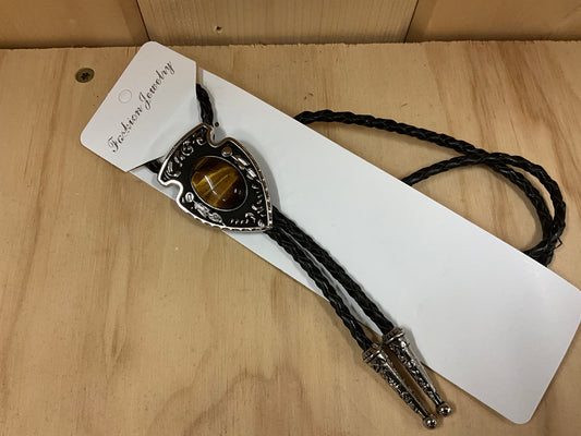 FAIRE- BOLO TIE- ARROWHEAD TIGER EYE