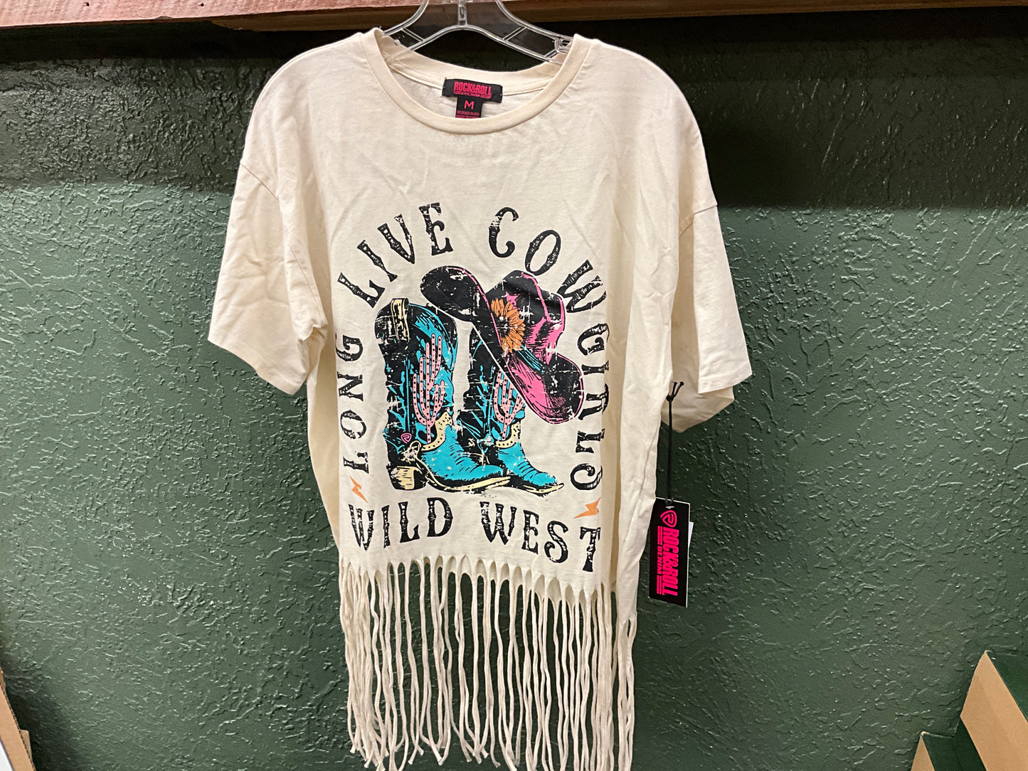 PANHANDLE SLIM-LADIES SS FRINGED TEE-BW21T04020