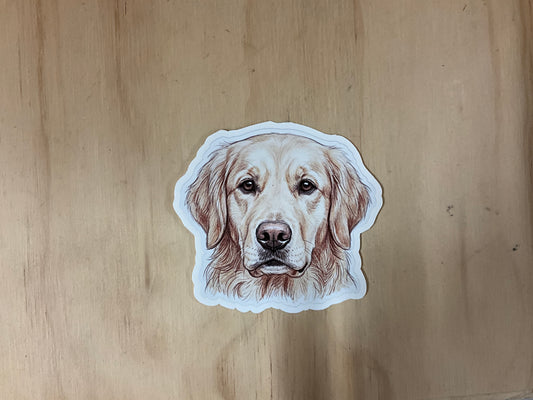 FAIRE- GOLDEN RETRIEVER- DOG FACE VINYL STICKER- SOUFASTICK