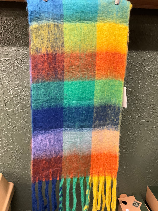 FAIRE HJY00927 PLAID FLEECE TASSLE SCARF - HJY00927