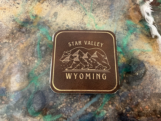 SWIFTWEAR STAR VALLEY WY BEAR LEATHERETTE PATCH - SW-LP-STRVLYWYBEAR
