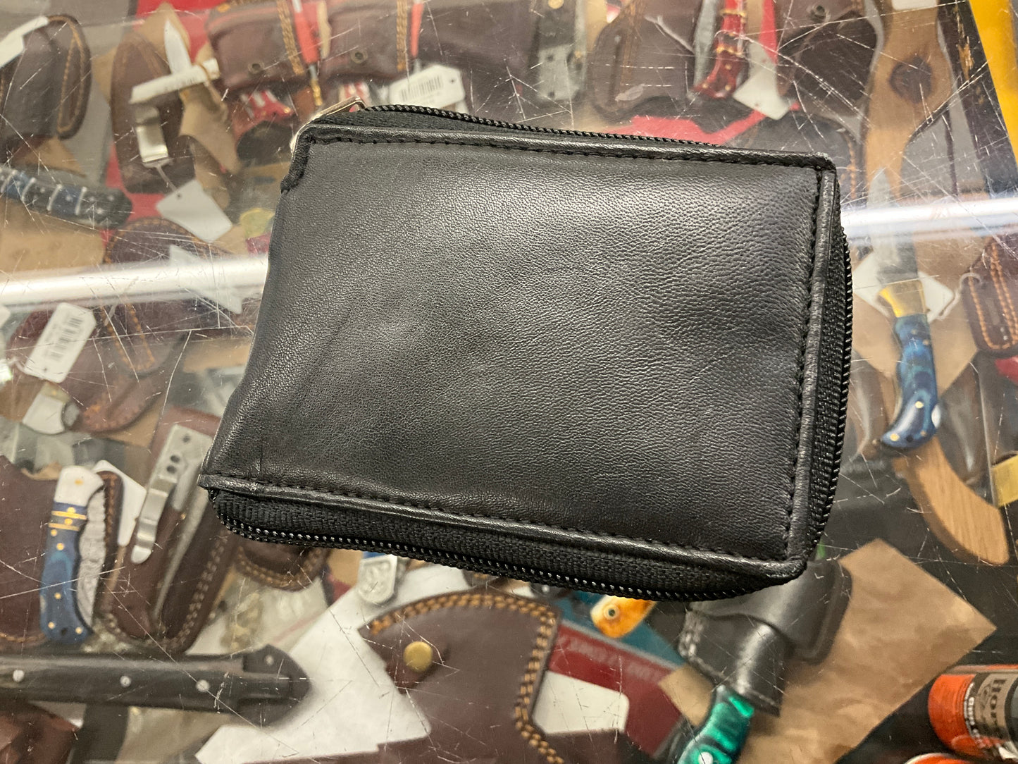 WALLET-BLACK LEATHER FULL ZIP - 8007210