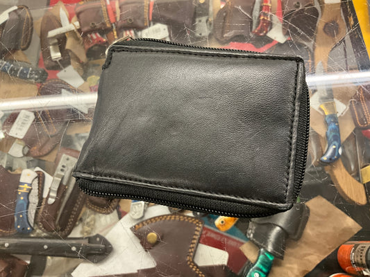 WALLET-BLACK LEATHER FULL ZIP - 8007210
