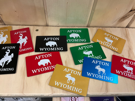 SWIFTWEAR - METAL MAGNET-A/WY, ELK,BISON,MOOSE,BRONC,BEAR-2/99