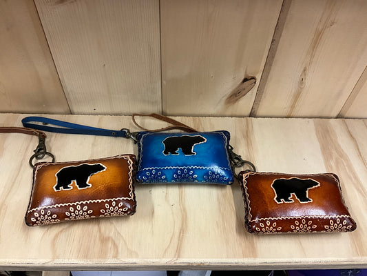 SUNFLOWER LEATHER-COIN PURSE/WRISTLET-CP387