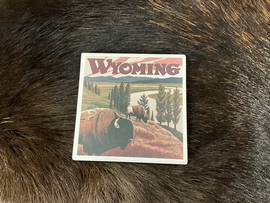 FAIRE-WYOMING CERAMIC COASTER