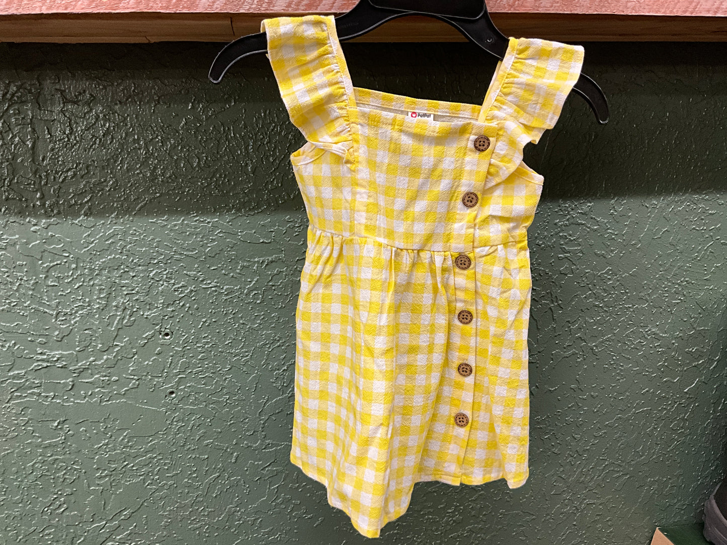 PAT PAT-TODDLER GIRLS YELLOW PLAID DRESS-20559381