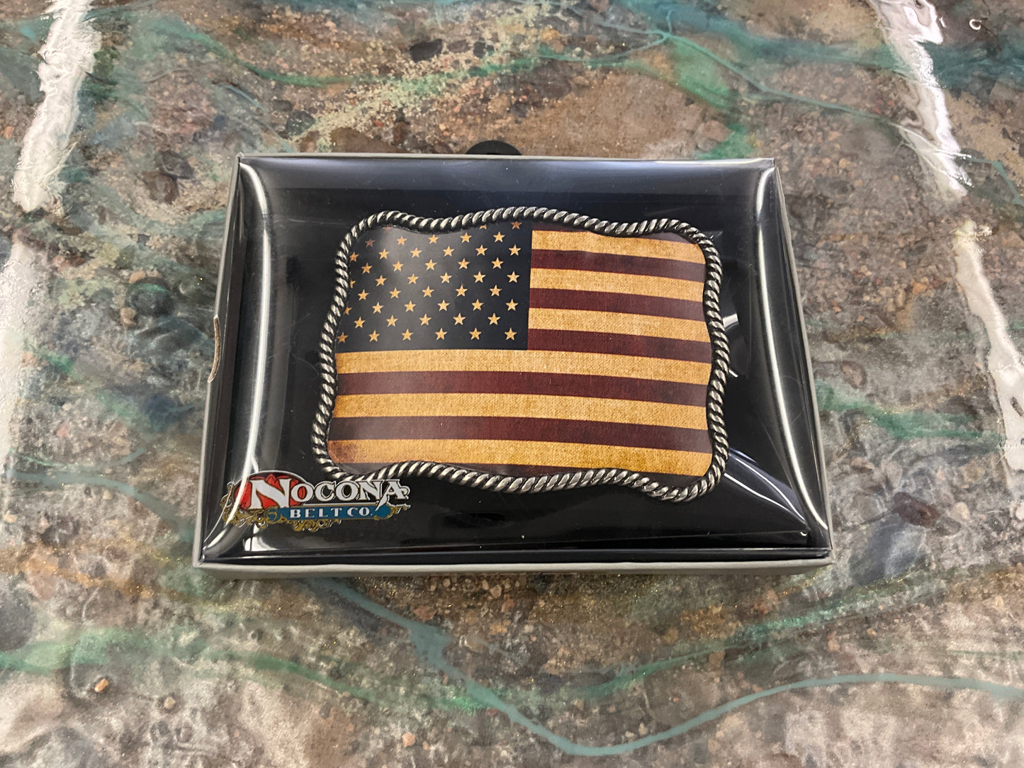 NOCONA-USA FLAG BELT BUCKLE - 37040