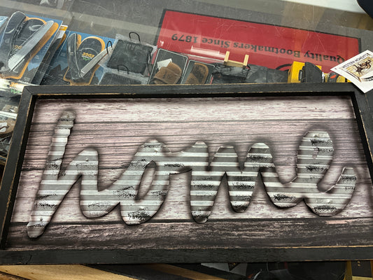 WESTERN MOMENTS WOODEN/METAL “HOME” SIGN-94109
