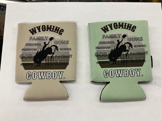 SWIFTWEAR Coozie Cold Drink Cooler. COO-WY-Cowboy