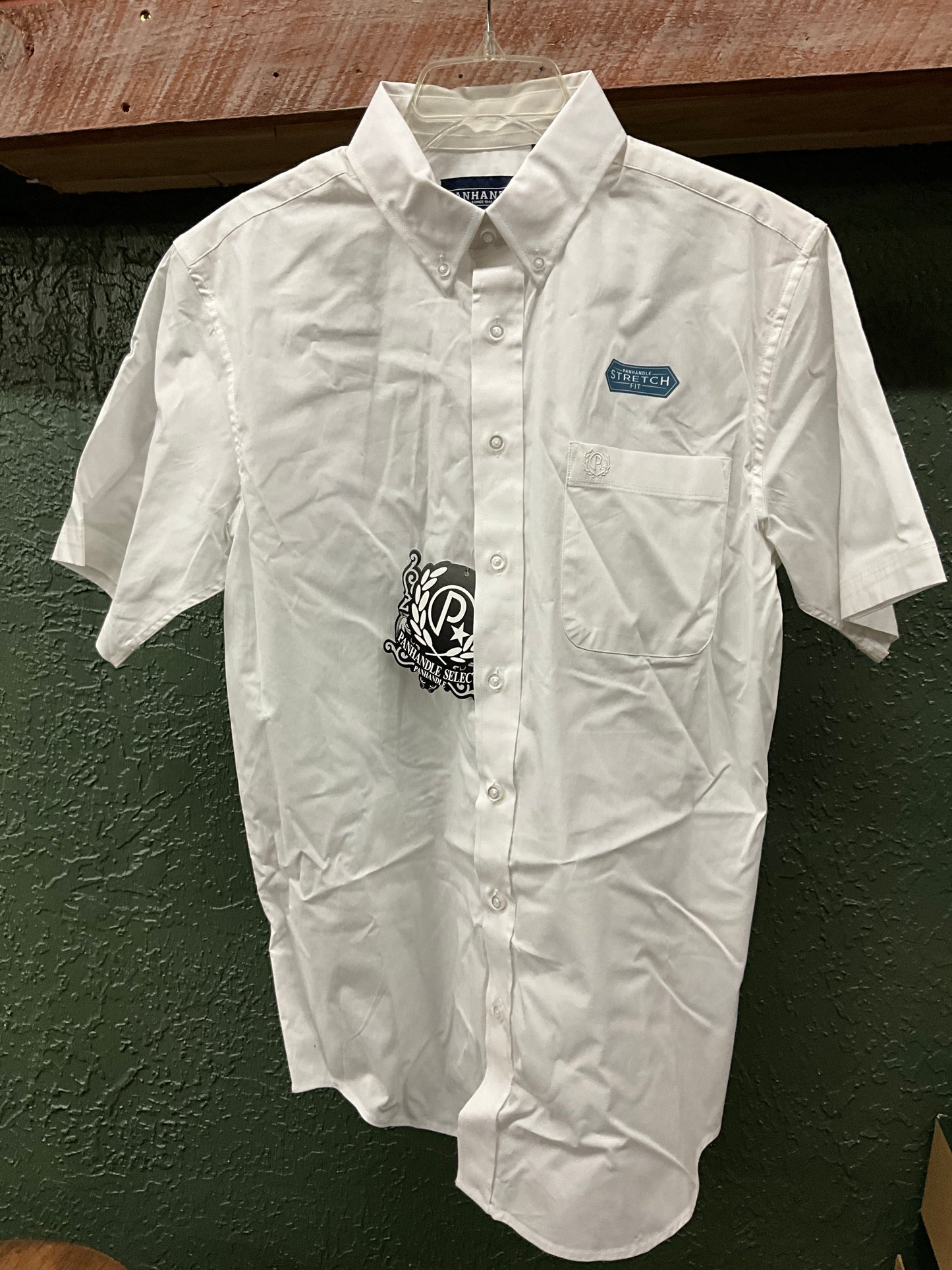 PANHANDLE MENS SELECT WHITE SOLID POPLIN SS BUTTON UP SHIRT - PMB3S03201