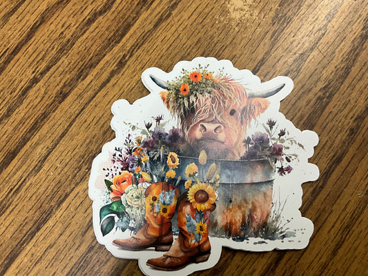 EXPRESSIONS DESIGN- STICKERS, COW- 7413