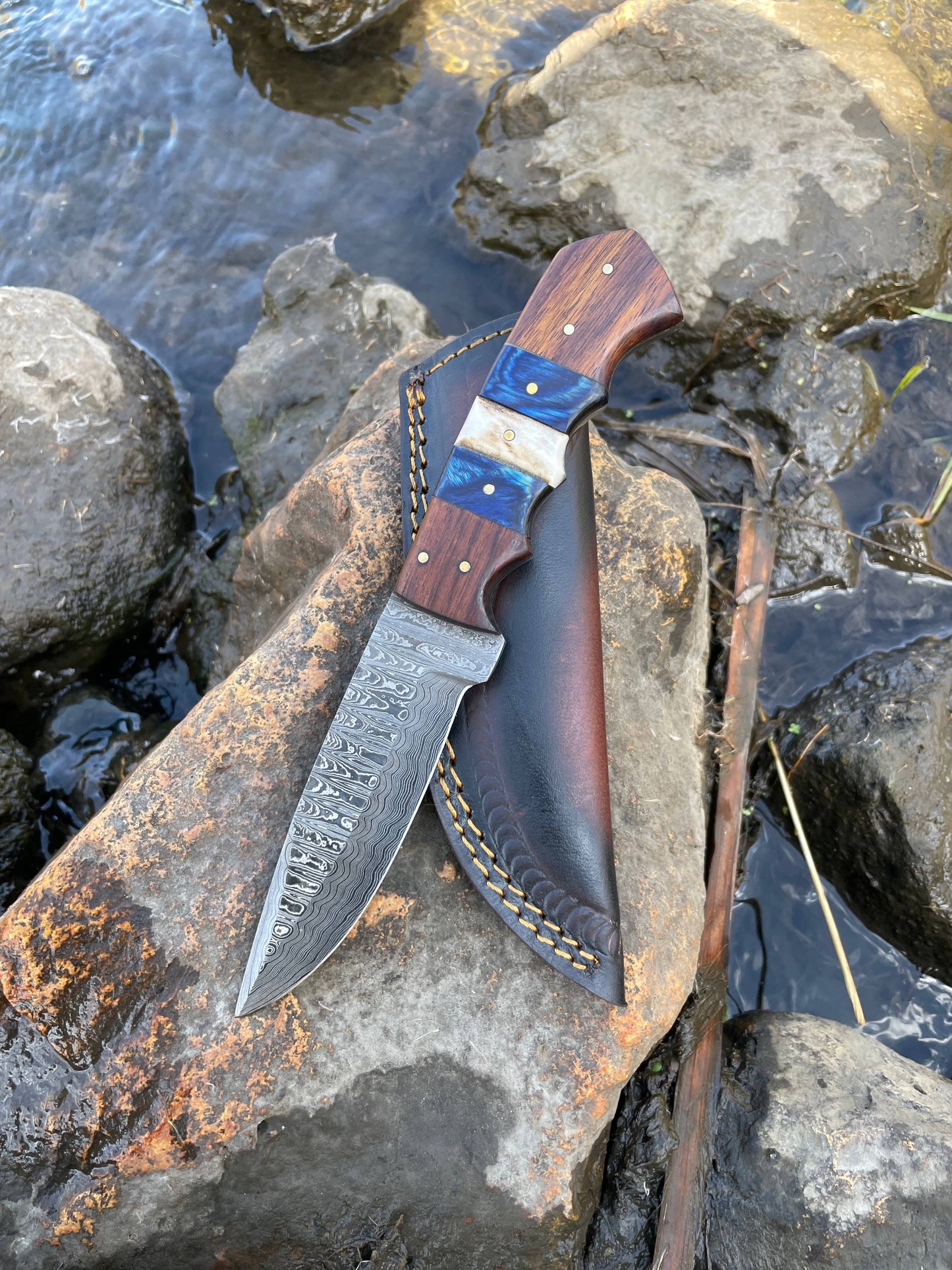TITAN INT-DAMASCUS HUNTING KNIFE-TK-031