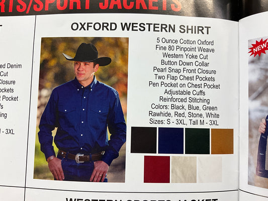 WY TRADERS- LSS WESTERN DRESS SHIRT-OXFORD