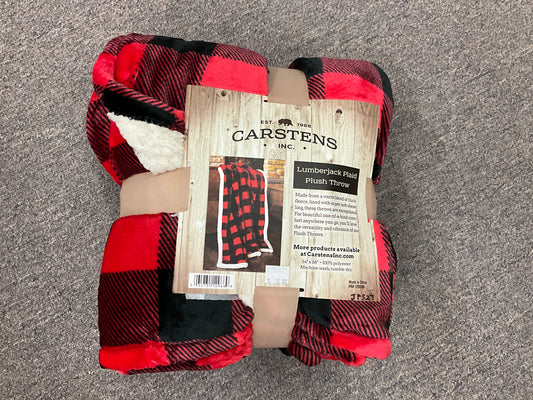 CARSTENS- LUMBERJACK PLAID PLUSH THROW-JP527