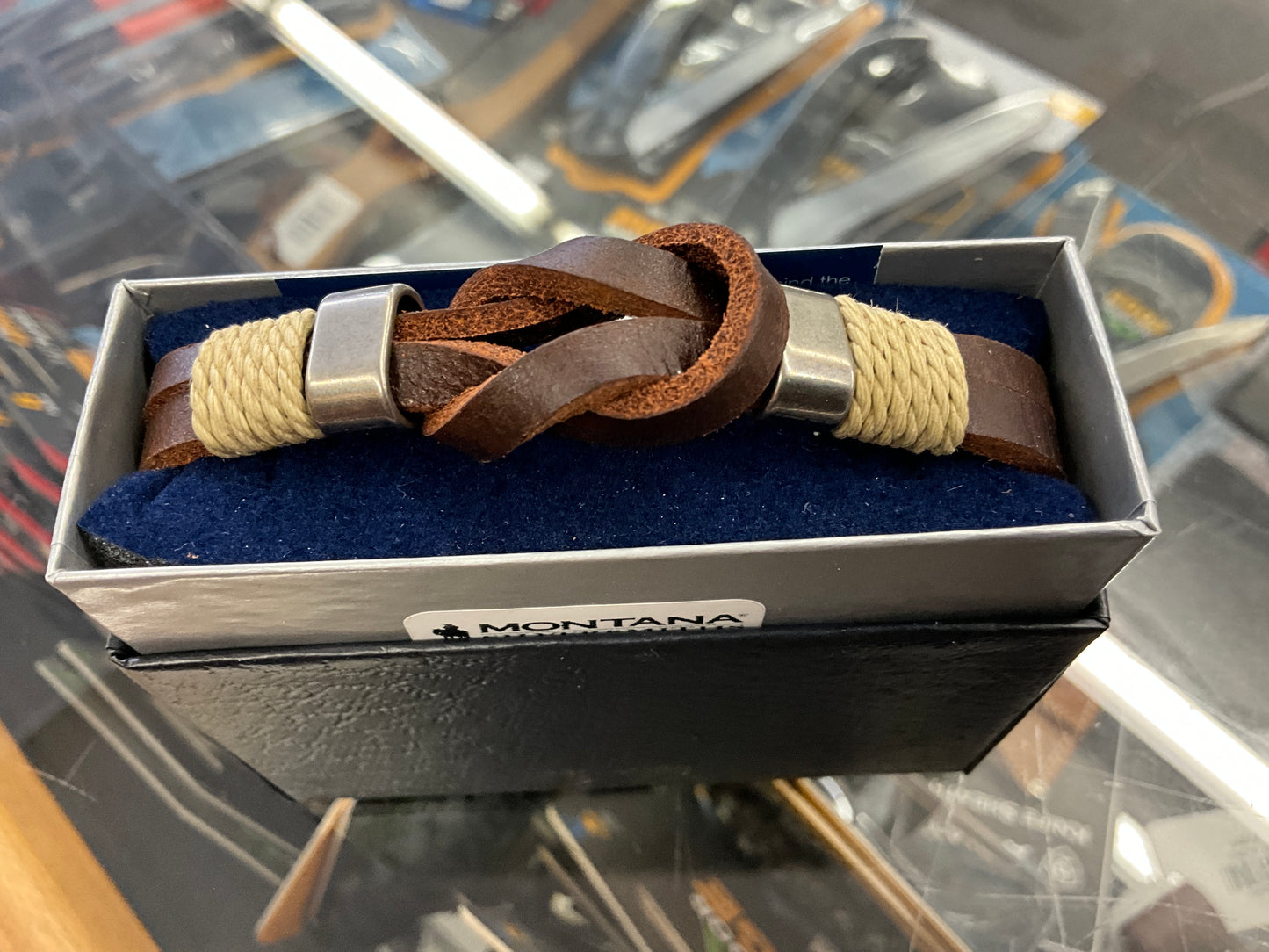 MONTANA SILVER BRACELET- STRONGER TOGETHER LEATHER-BC5042