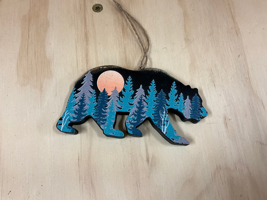 PAWNEE BILLS-WOOD BEAR ORNAMENT-BO-DKB