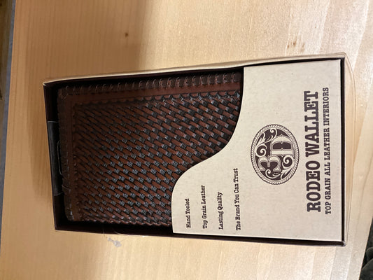 3D RODEO WALLET TEXTURED BROWN LEATHER - D250007502