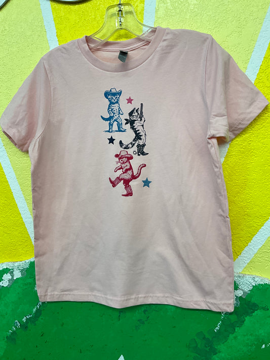 SWIFTWEAR “COWBOY CAT” SHORT SLEEVE KIDS TSHIRT - SW-COWBOYCAT