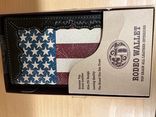 3D-DISTRESSED USA FLAG RODEO WALLET - DW841