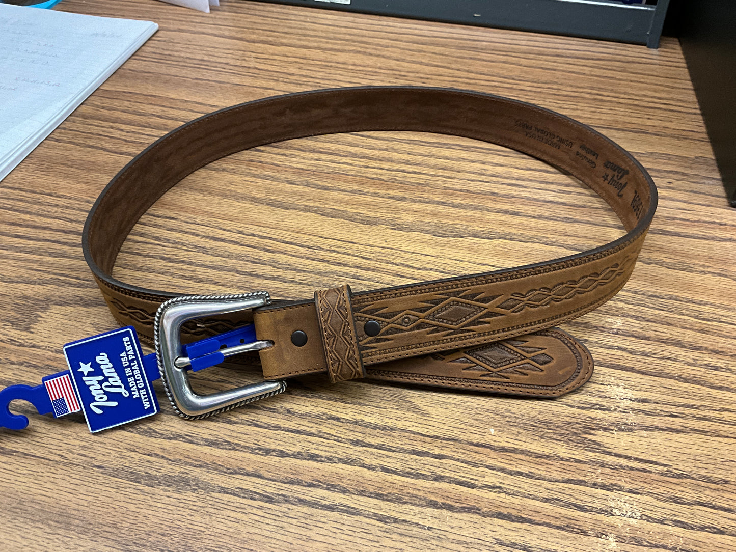 TONY LAMA- MENS BELT-NAVAJO BLANKET- 1369L