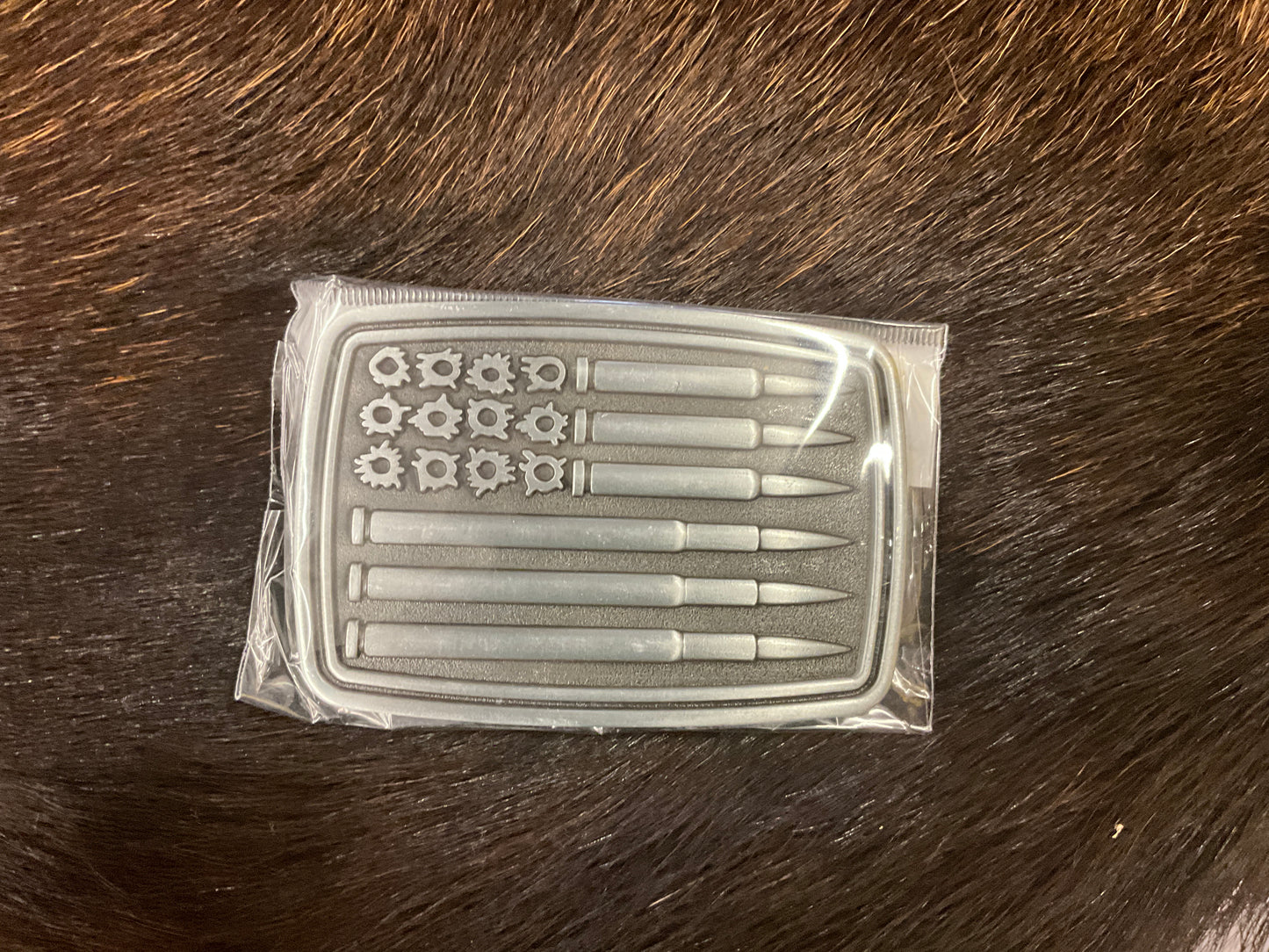 FAIRE- BELT BUCKLE- BULLET AMERICAN FLAG