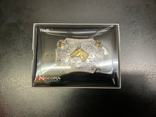 NOCONA-Youth Gold Horse Belt Buckle-3603207