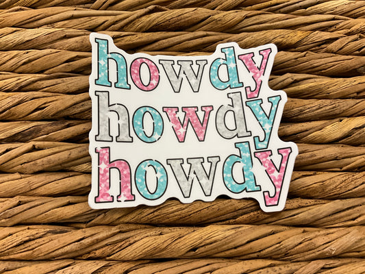 SPARKLY HOWDY HOWDY STICKER - W0416898