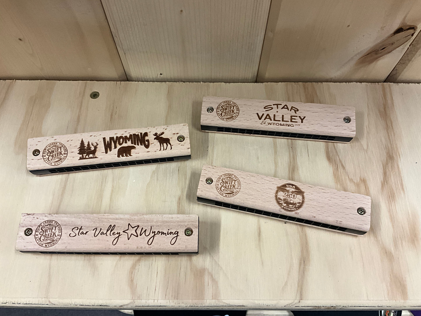 SWIFTWEAR- WOOD HARMONICA W/GRAPHICS