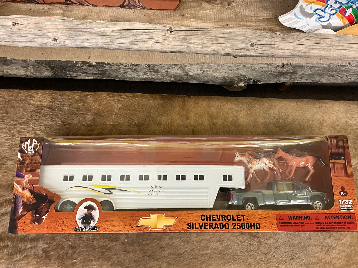 M&F CHEVY SILVERADO WITH TRAILER & HORSES - 50632