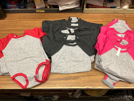 RABBIT SKIN- SS BASEBALL SLEEVE ONESIE-RS4430