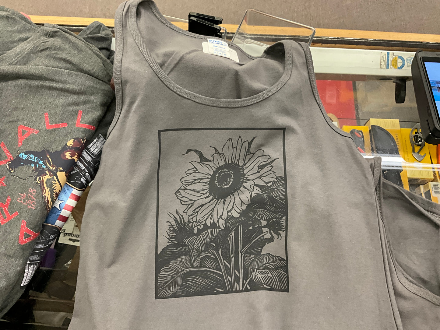SW GREY SUNFLOWER TANK