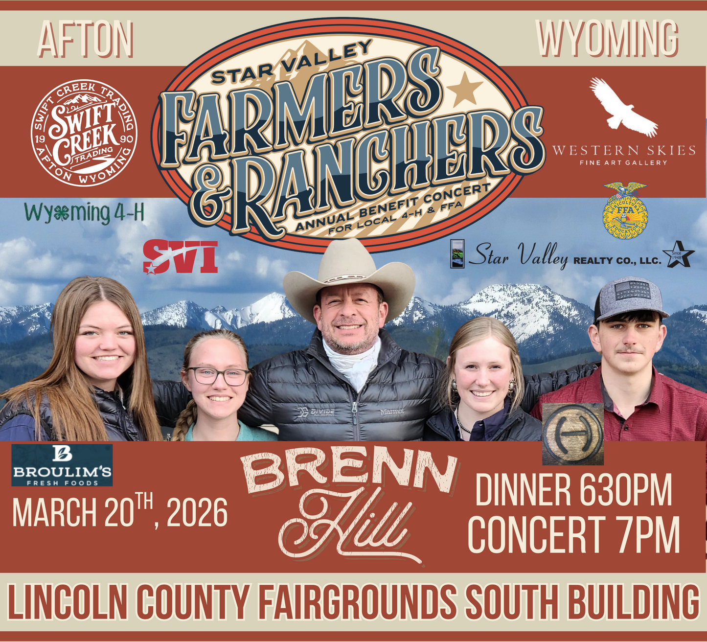 Star Valley Farmers and Ranchers Benefit Concert Family Night out with Brenn Hill
