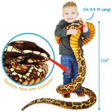 FAIRE Bernard The Brown Python | 114 Inch Stuffed Animal Plush | By TigerHart Toys