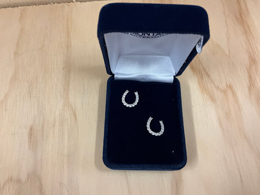 MONTANA SILVER-SILVER CRYSTAL HORSESHOE EARRINGS-ER1251