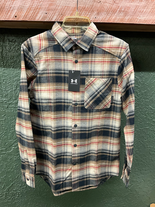 1386999 UNDER ARMOUR MENS FLANNEL PLAID BUTTON UP - 1396999