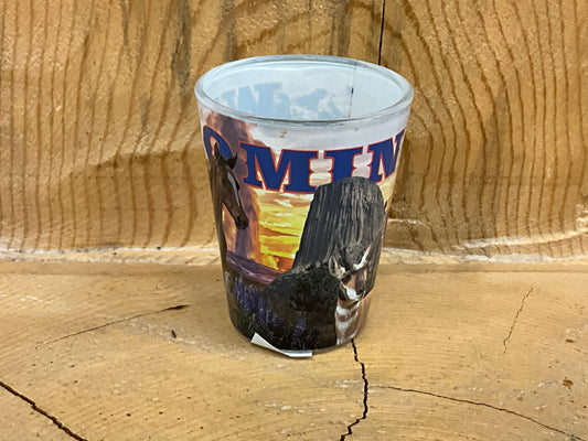 WY COLLAGE SHOT GLASS