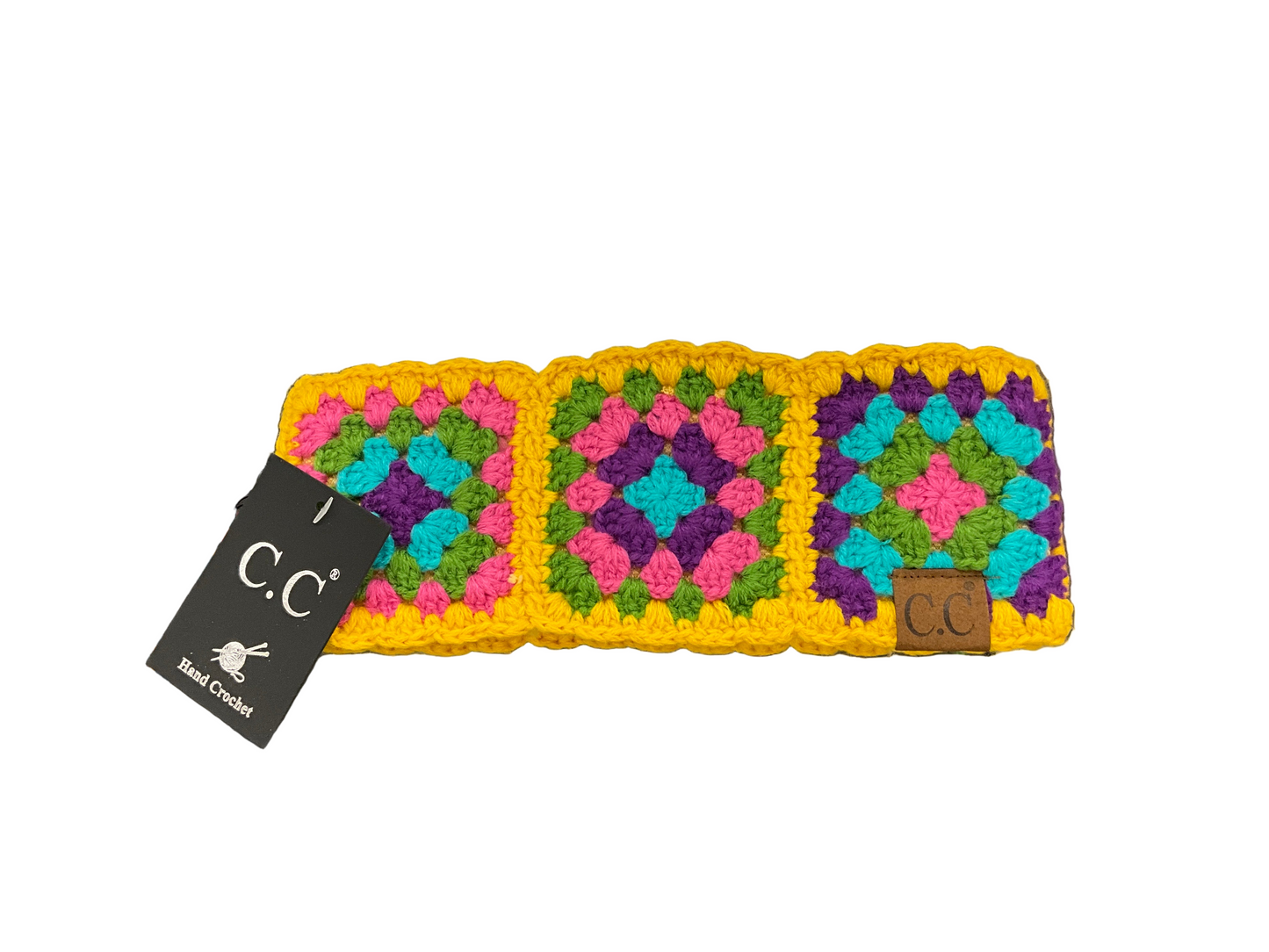 CC FUZZY LINED MULTI COLOR CROCHET HEAD WRAP