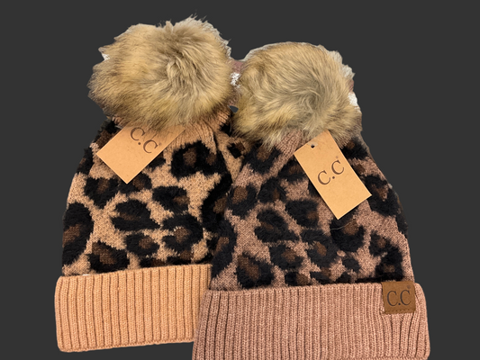CC LEOPARD POM BEANIE