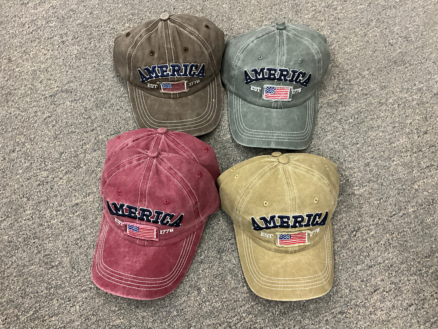 FAIRE-COTTON WASHED FLAG BALL CAP-CWAH1375