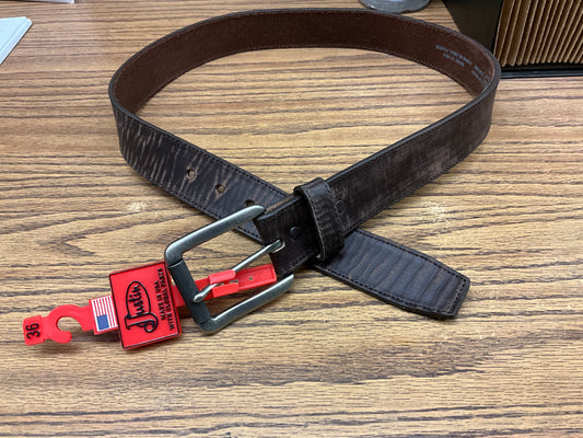 JUSTIN- MENS BELT, BROWN BOMBER- C11745
