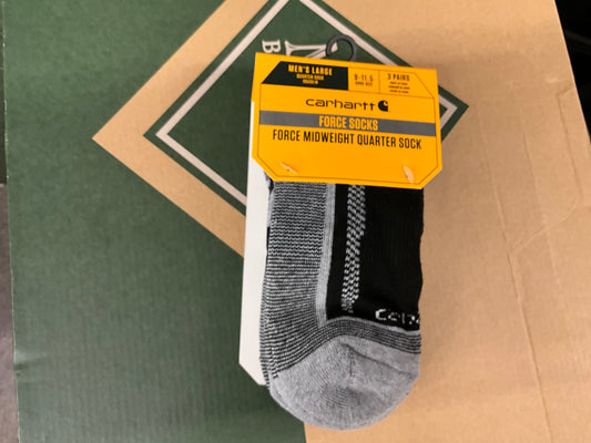 CARHARTT MENS FORCE QUARTER SOCK 3 PK
