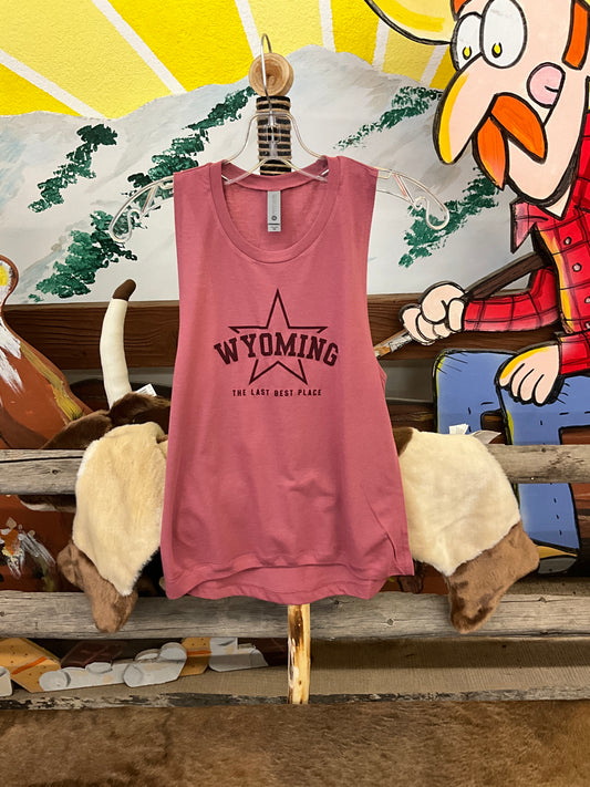 SWIFTWEAR WOMENS TANK TOP - “WYOMING THE LAST BEST PLACE" STAR GRAPHIC - SW-TLBPSTAR-TANK
