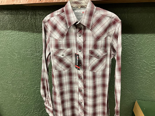 WRANGLER- MENS 20X LSS PLAID WESTERN SHIRT-112356576