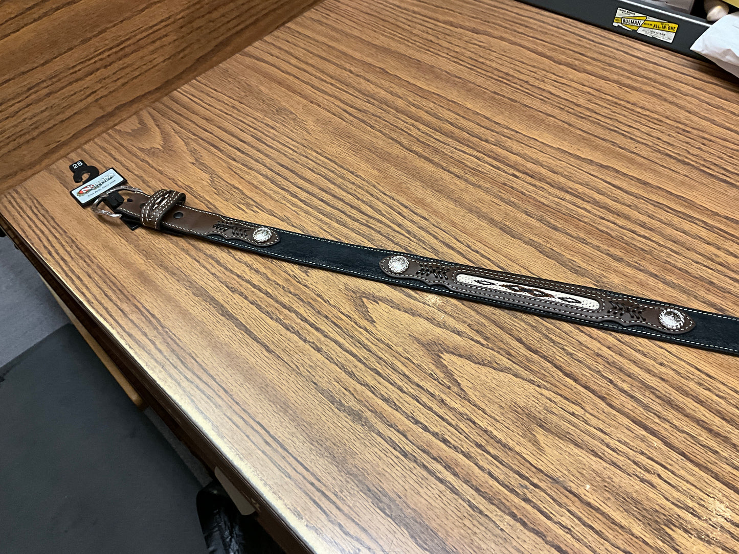 NOCONA BELT-BROWN, ROUGH OUT, CONCHO/LACED-N4415801