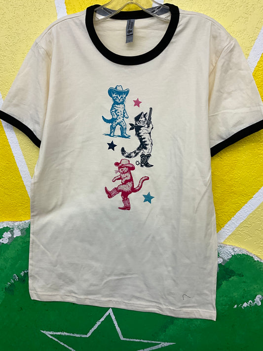 SWIFTWEAR “COWBOY CAT” RINGER SS TEE - SW-COWBOYCAT