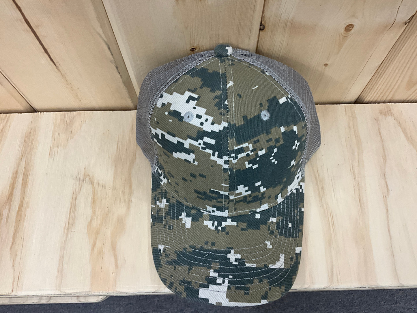 SWIFTWEAR- CAMO TRUCKER CAP- DKY-225