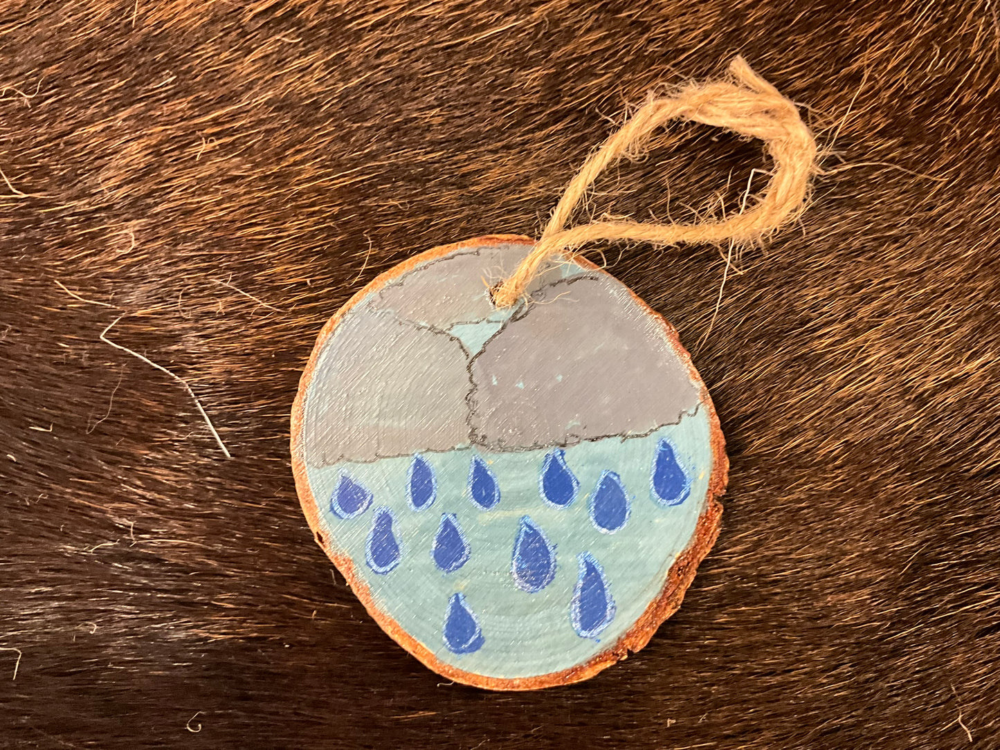 KB Hand painted Wooden Circle Ornament - KB-025