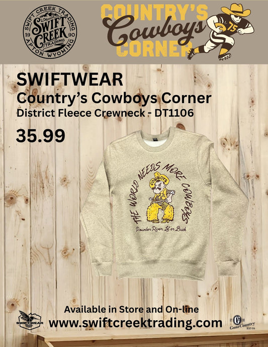 Country's Cowboys Corner - Fleece Crewneck - Pistol Pete Graphic - CCC-DT1106-PP-